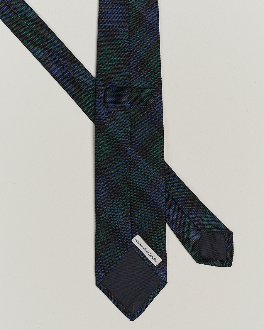 Mies | Asusteet | Drake\'s | Silk Fine Grenadine Handrolled 8 cm Tie Blackwatch