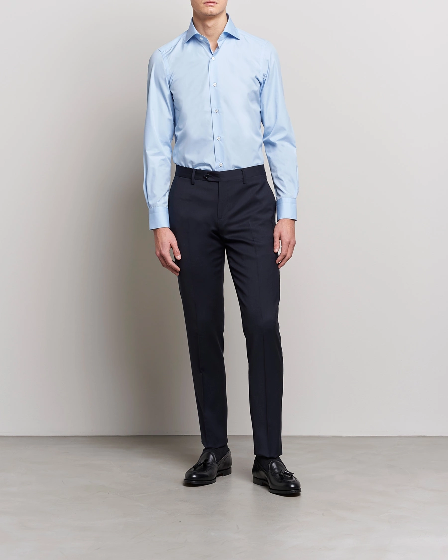 Mies | Formal Wear | Finamore Napoli | Milano Slim Fit Classic Shirt Light Blue
