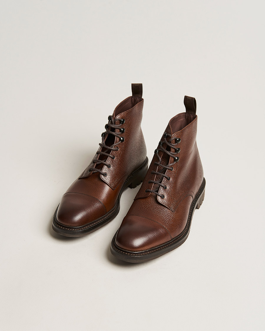 Mies | Käsintehdyt kengät | Loake 1880 | Sedbergh Derby Boot Brown Grain Calf