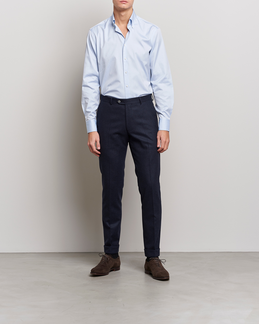 Mies | Bisnespaidat | Stenströms | Fitted Body Button Down Shirt Light Blue