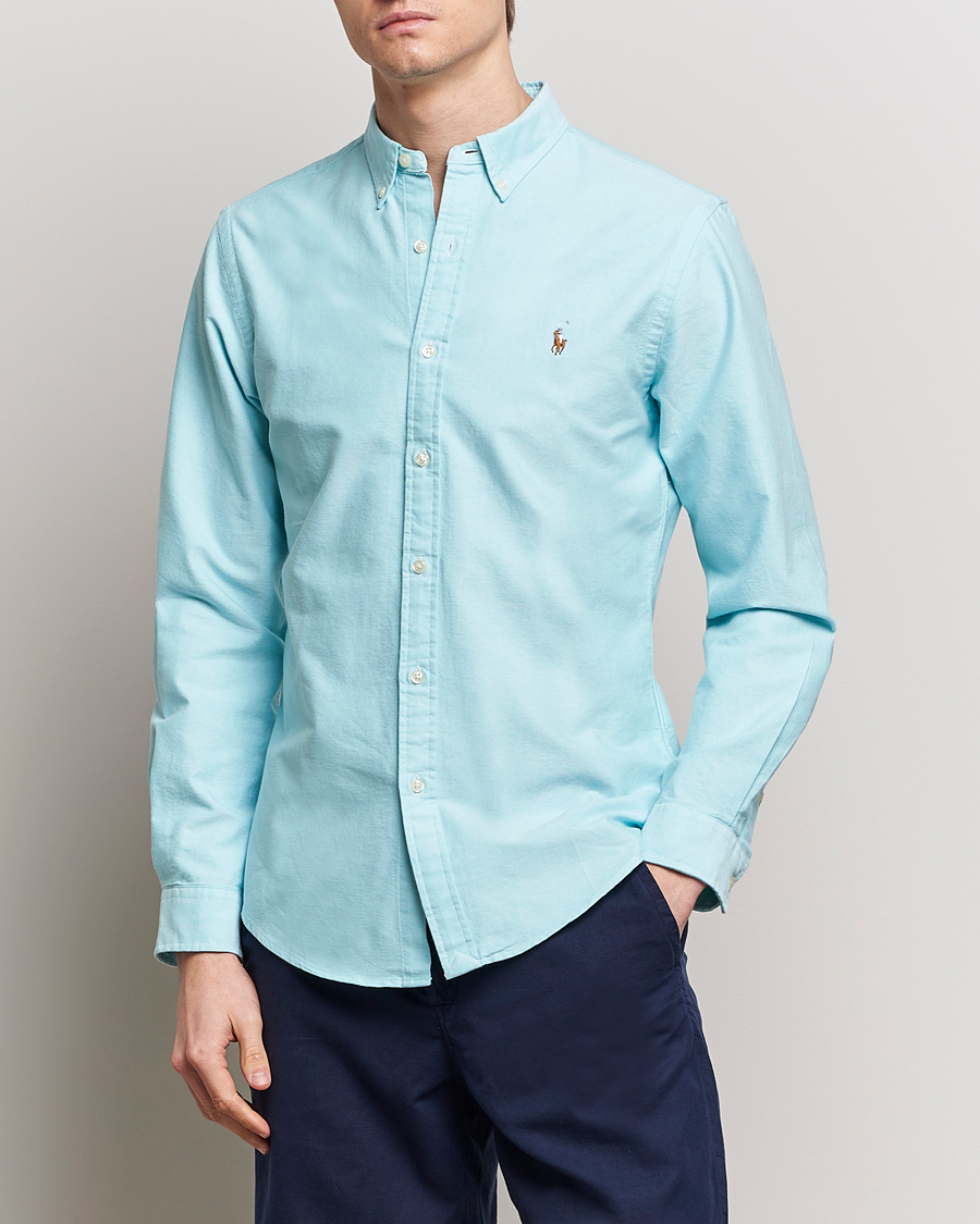 Mies |  | Polo Ralph Lauren | Slim Fit Oxford Button Down Shirt Aegean Blue