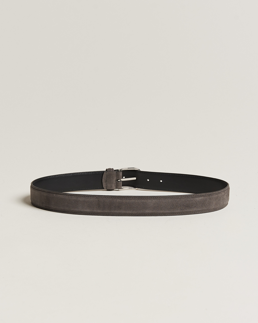 Mies | Anderson's | Anderson\'s | Suede 3,5 cm Belt Grey