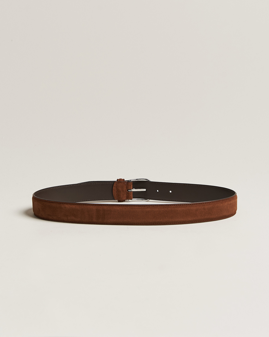 Mies | Anderson's | Anderson\'s | Suede 3,5 cm Belt Brown