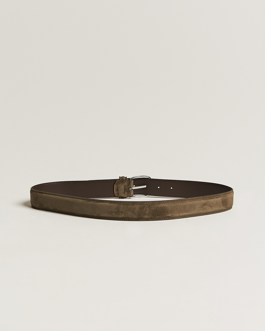 Mies | Anderson's | Anderson\'s | Suede 3,5 cm Belt Green