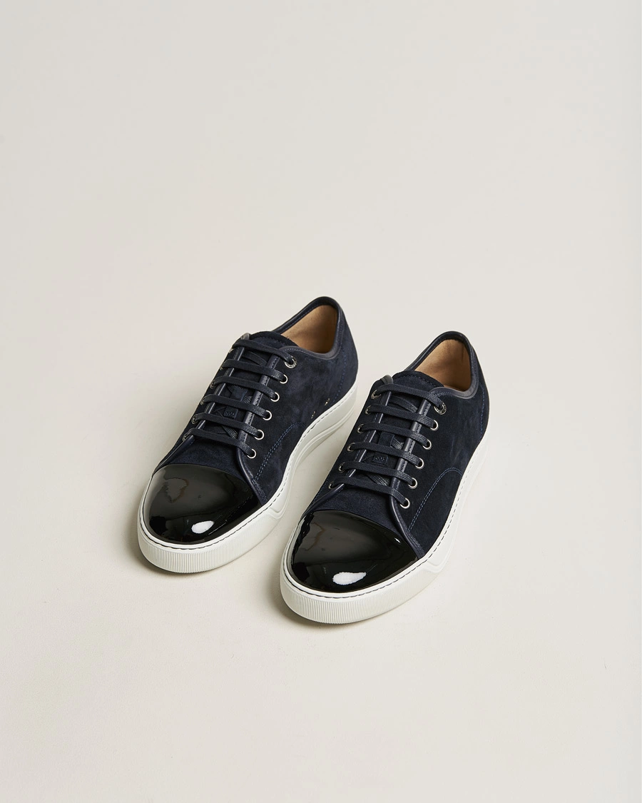 Mies | Luxury Brands | Lanvin | Patent Cap Toe Sneaker Navy