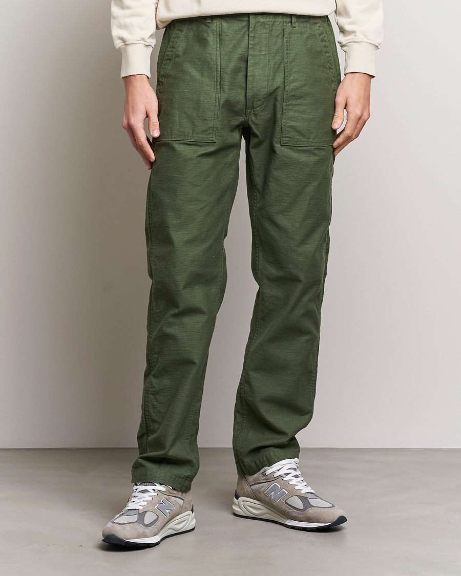 Mies | orSlow | orSlow | Slim Fit Original Sateen Fatigue Pants Green