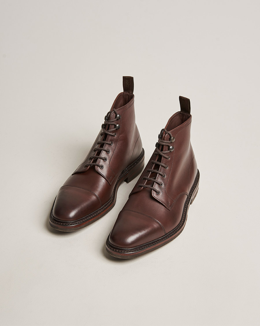 Mies | Käsintehdyt kengät | Loake 1880 | Roehampton Boot Dk Brown Burnished Calf