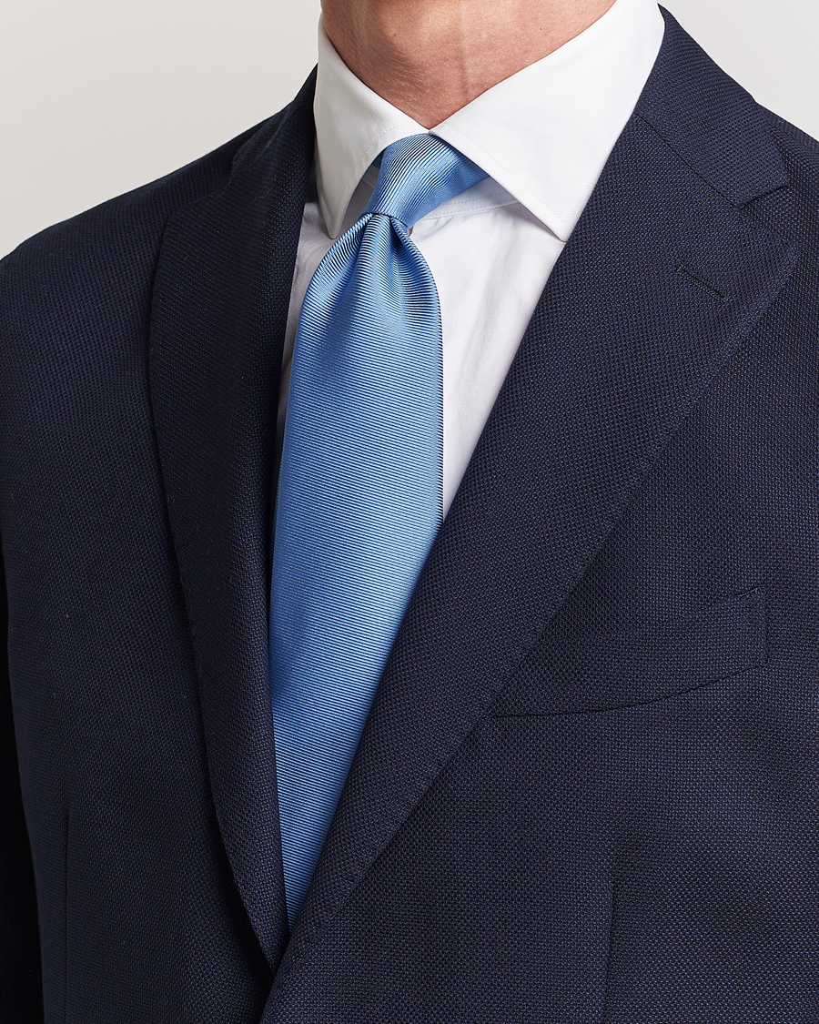 Mies | Asusteet | Drake\'s | Handrolled Woven Silk 8 cm Tie Blue