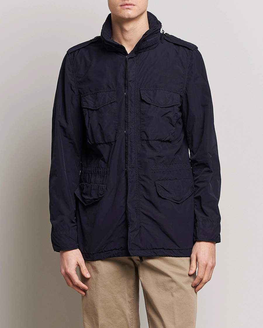 Mies | Formal Wear | Aspesi | Giubotto Garment Dyed Field Jacket Navy