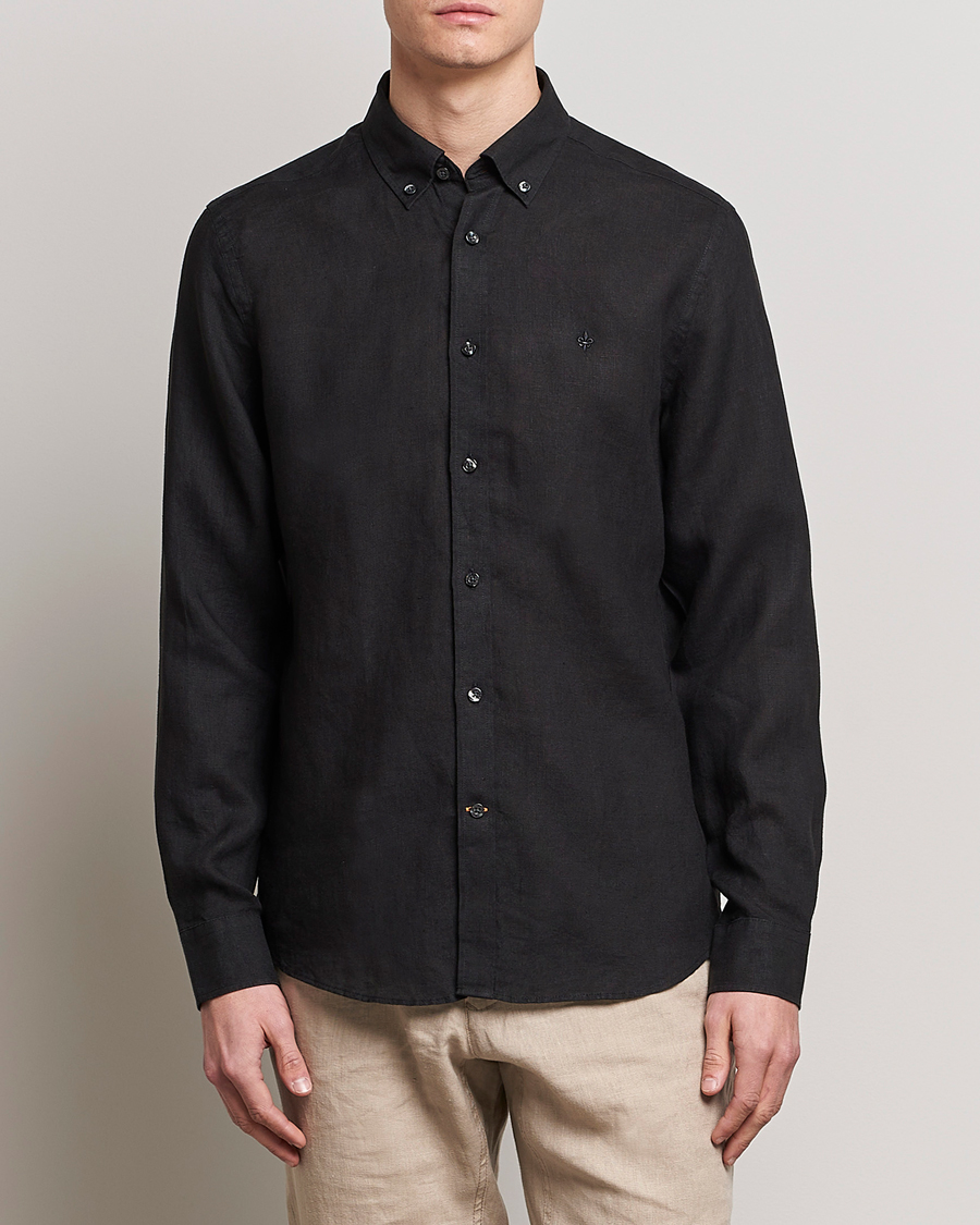 Mies | Vaatteet | Morris | Douglas Linen Button Down Shirt Black