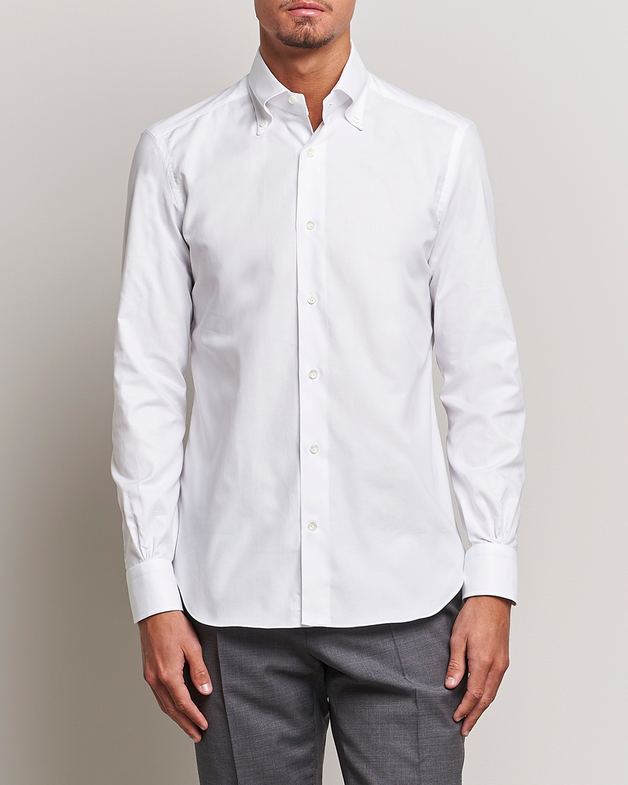 Mies | Formal Wear | Mazzarelli | Soft Oxford Button Down Shirt White