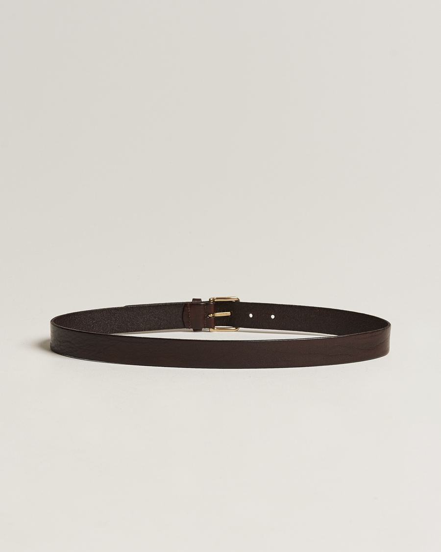 Mies | Hääpuku miehelle | Anderson\'s | Leather Belt 3 cm Dark Brown