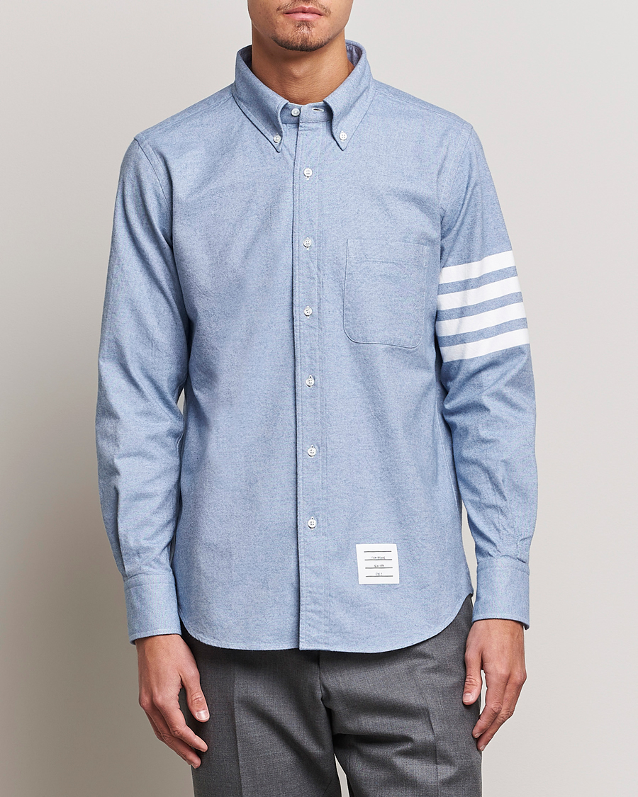 Mies | Vaatteet | Thom Browne | 4-Bar Flannel Shirt Light Blue