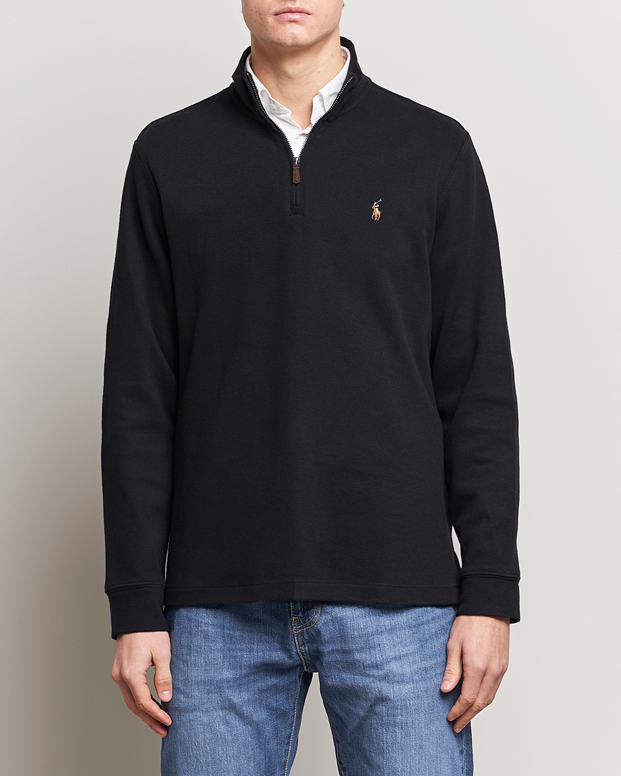 Mies | Puserot | Polo Ralph Lauren | Double Knit Jaquard Half Zip Sweater Black