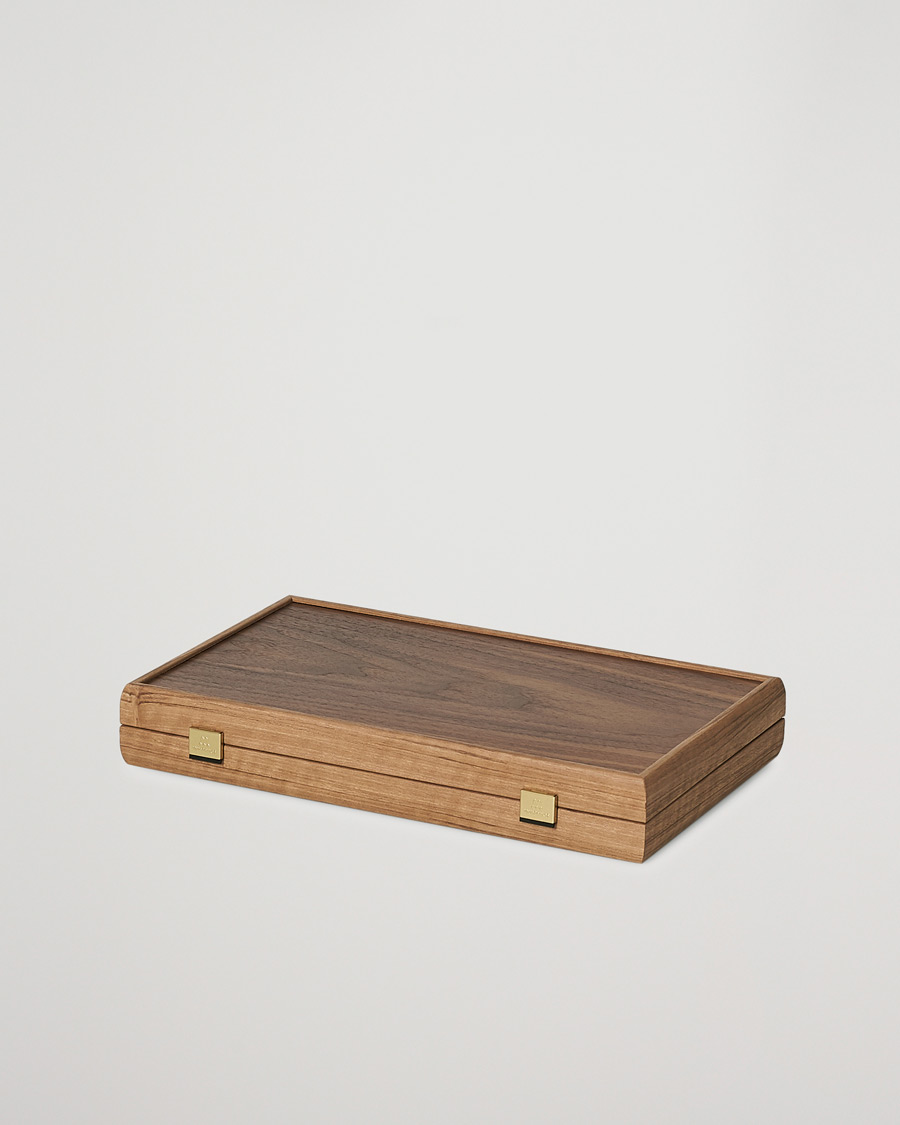 Mies |  | Manopoulos | American Walnut Backgammon With Side Racks