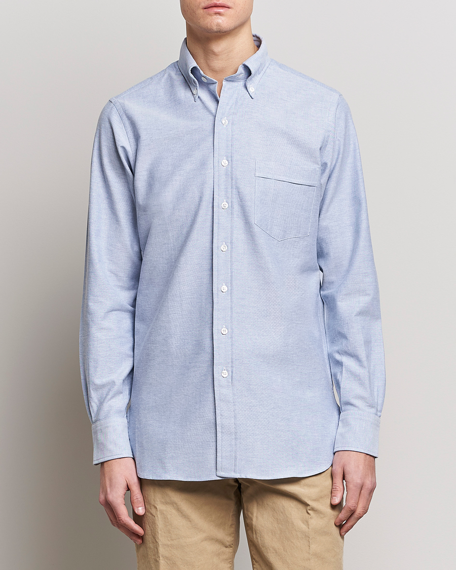Mies | Oxford-paidat | Drake\'s | Button Down Oxford Shirt Blue