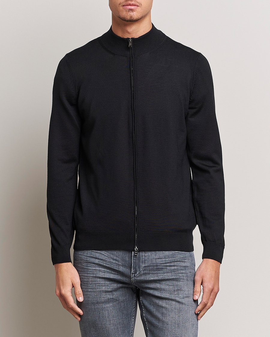 Mies | BOSS BLACK | BOSS BLACK | Balonso Full-Zip Sweater Black