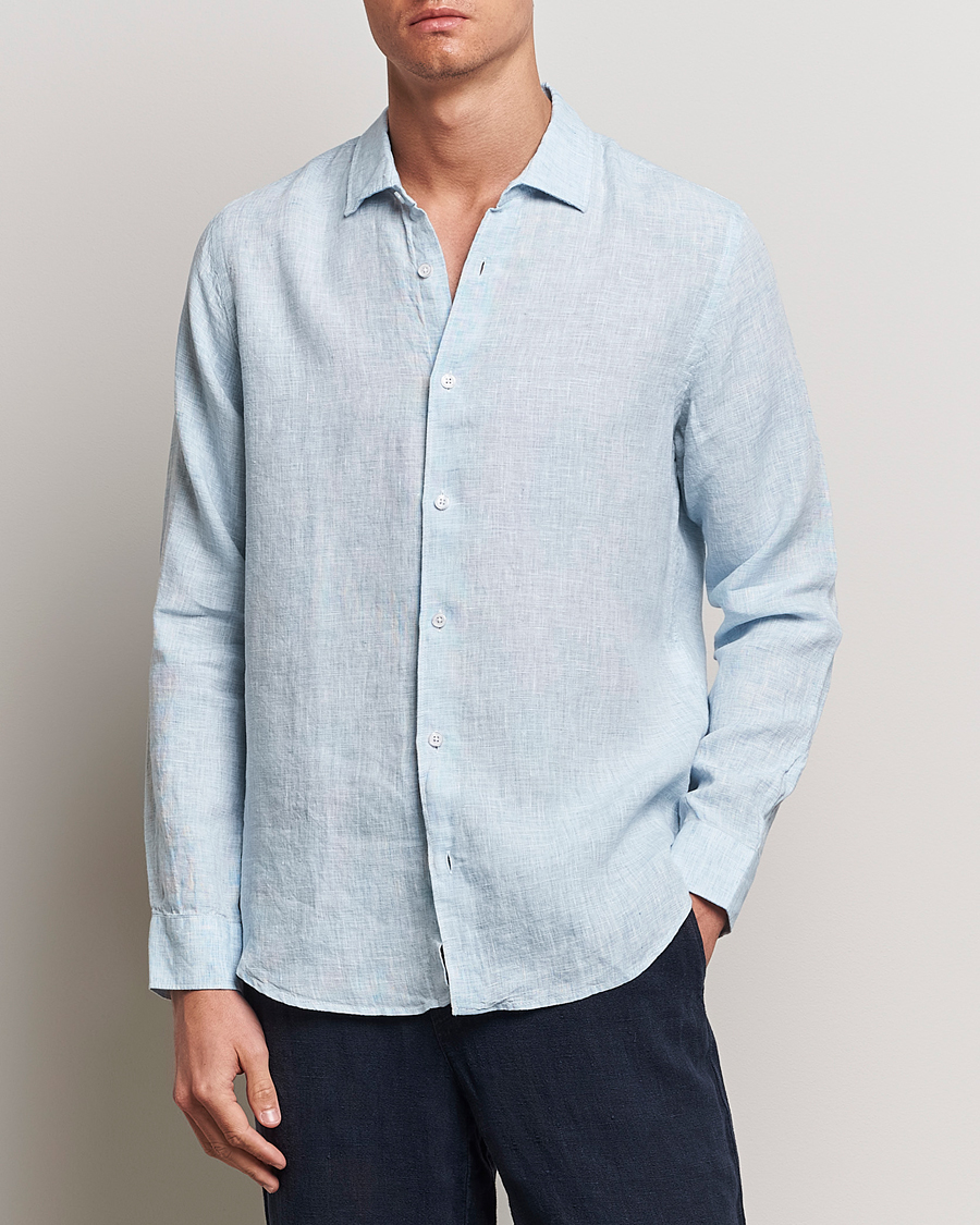 Mies |  | Orlebar Brown | Giles Linen CLS Shirt Pale Blue/White