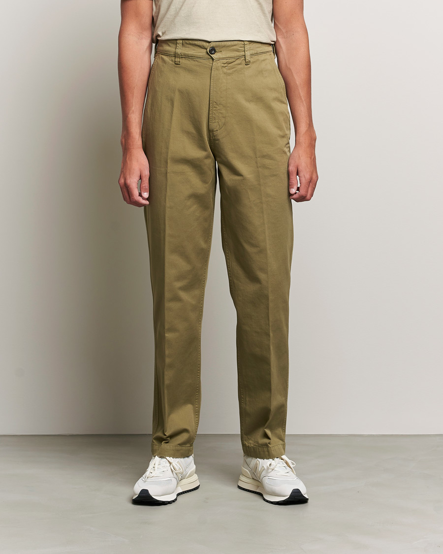 Mies | Vaatteet | Drake\'s | Flat Front Cotton Chino Olive