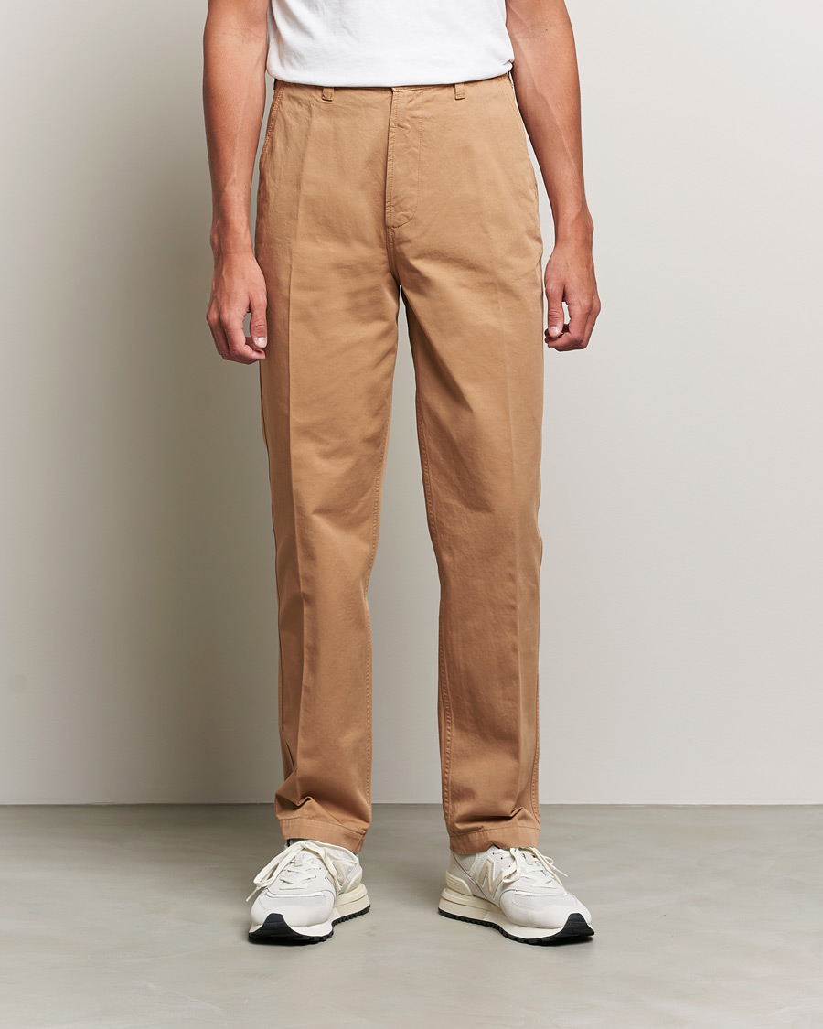 Mies | Preppy Authentic | Drake's | Cotton Flat Front Chino Tobacco