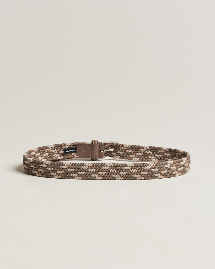 Mies |  | Anderson\'s | Braided Wool Belt Multi Natural