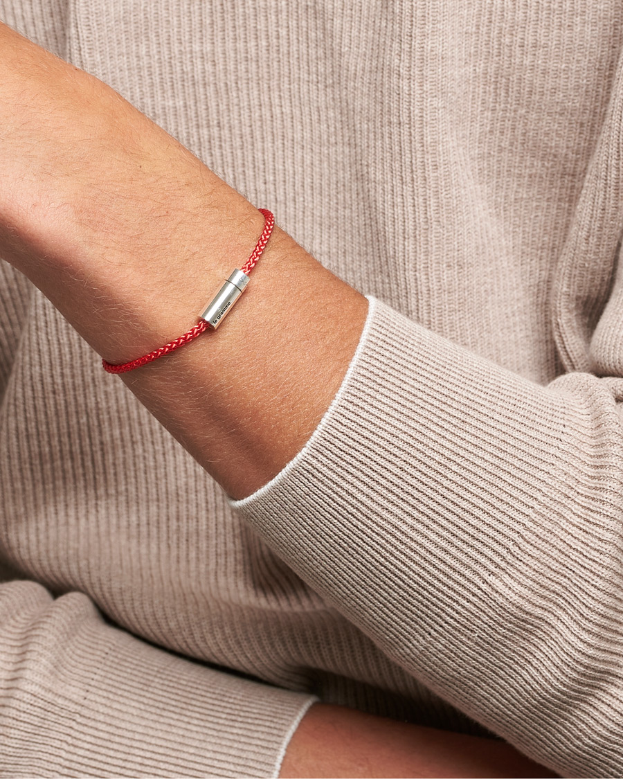 Mies | Asusteet | LE GRAMME | Nato Cable Bracelet Red/Sterling Silver 7g