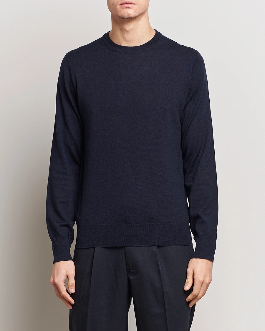 Mies | Formal Wear | Filippa K | Merino Round Neck Sweater Navy