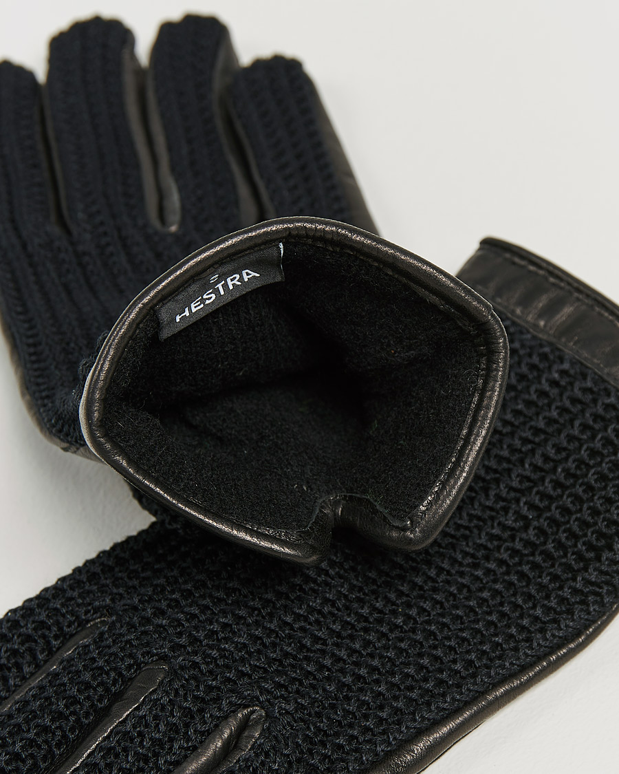 Mies |  | Hestra | Adam Crochet Wool Lined Glove Black/Black