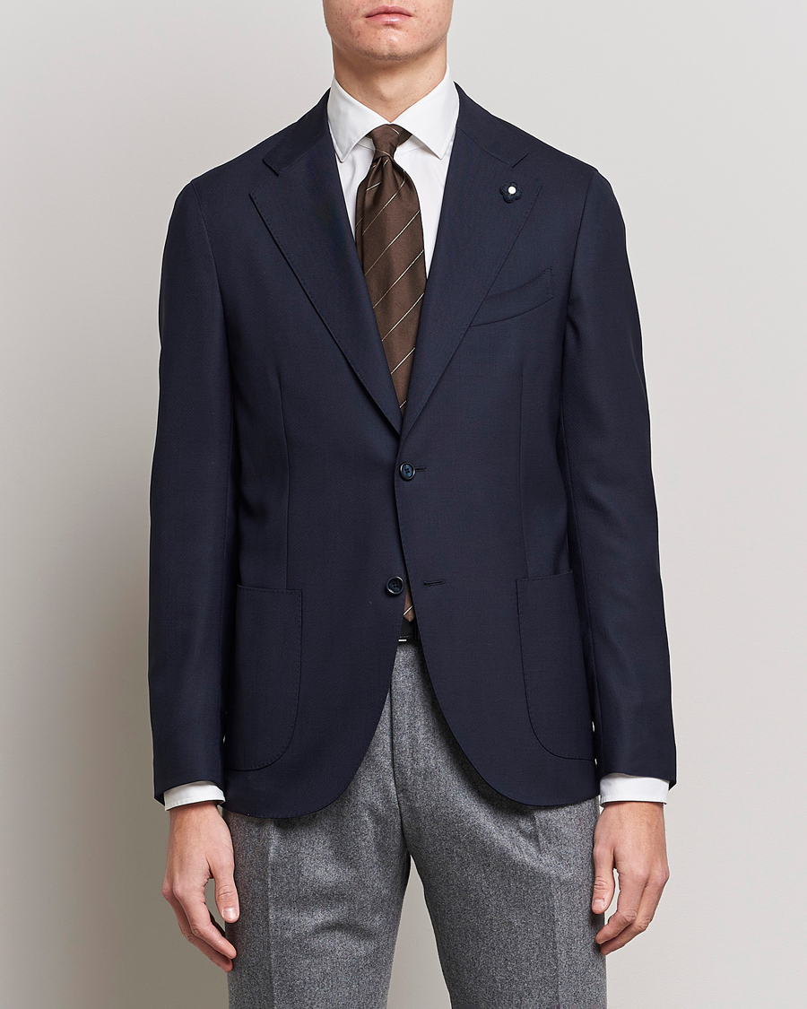 Mies | Formal Wear | Lardini | Patch Pocket Wool Blazer Navy