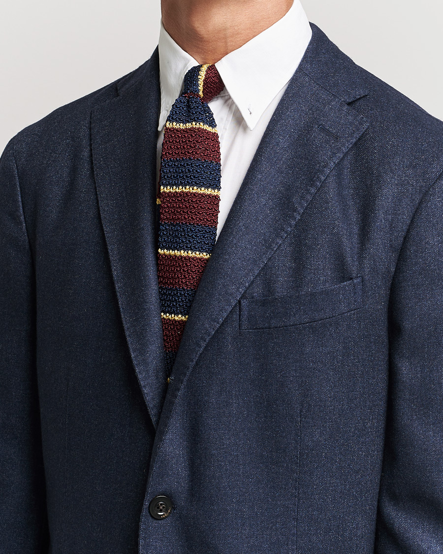 Mies | Asusteet | Polo Ralph Lauren | Knitted Striped Tie Wine/Navy/Gold