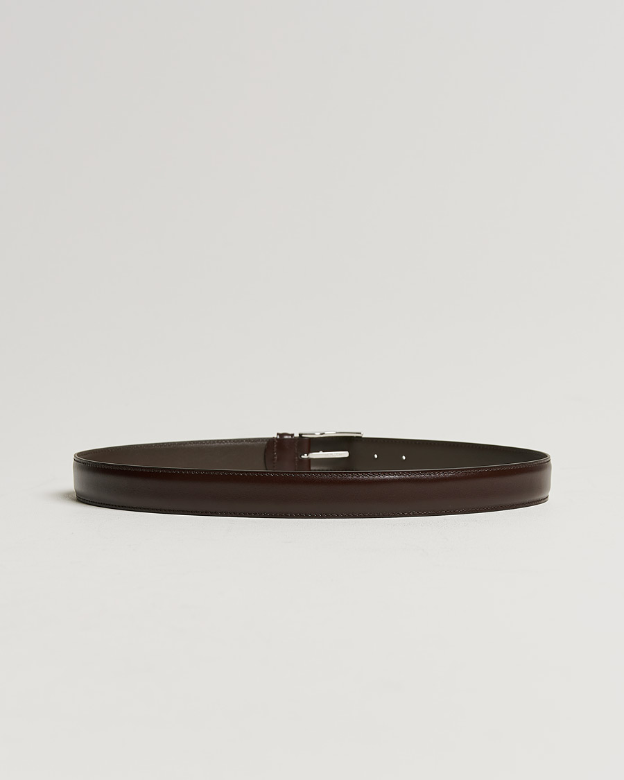 Mies | Italian Department | Anderson's | Leather Suit Belt 3 cm Dark Brown