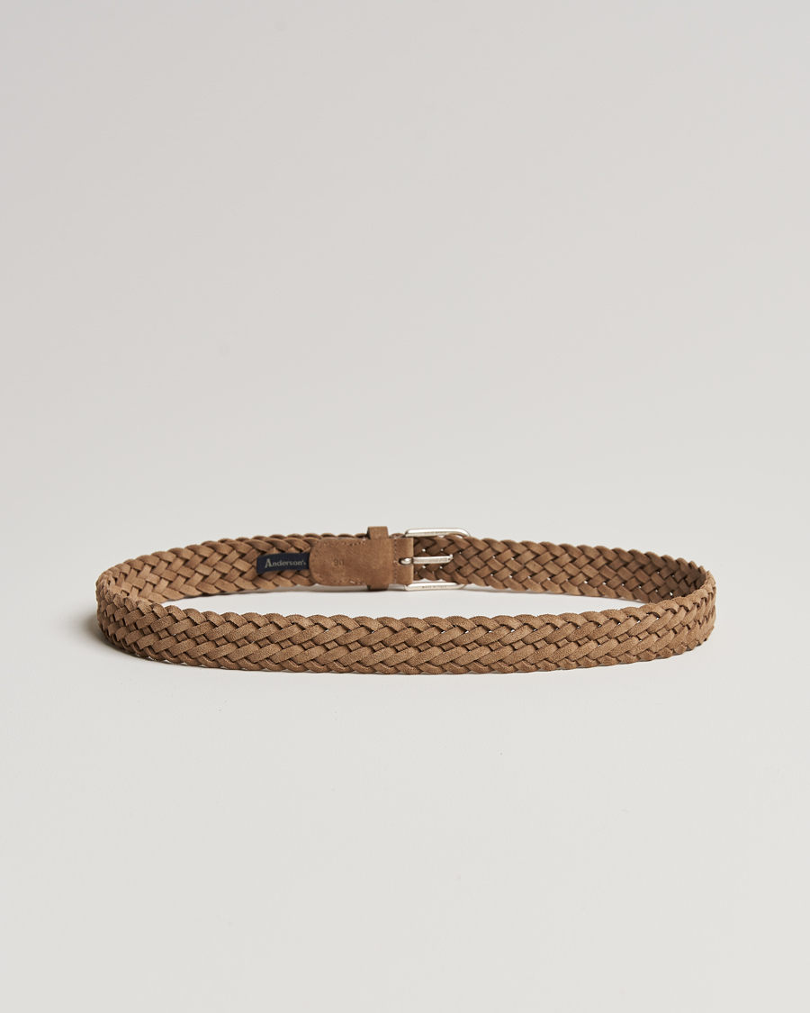 Mies | Anderson's | Anderson\'s | Woven Suede Belt 3 cm Beige
