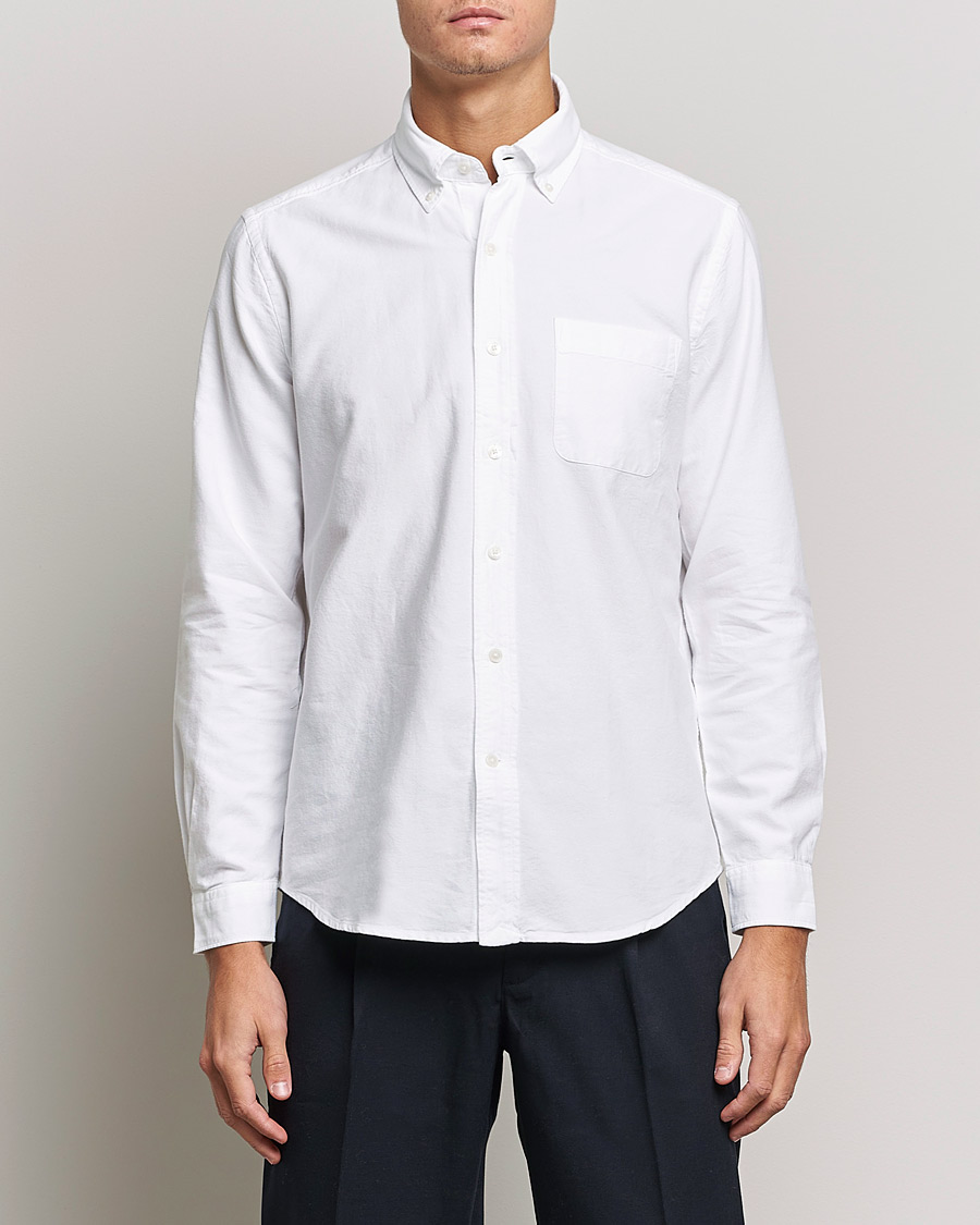Mies | Rennot | A Day\'s March | Moorgate Dyed Oxford Shirt White