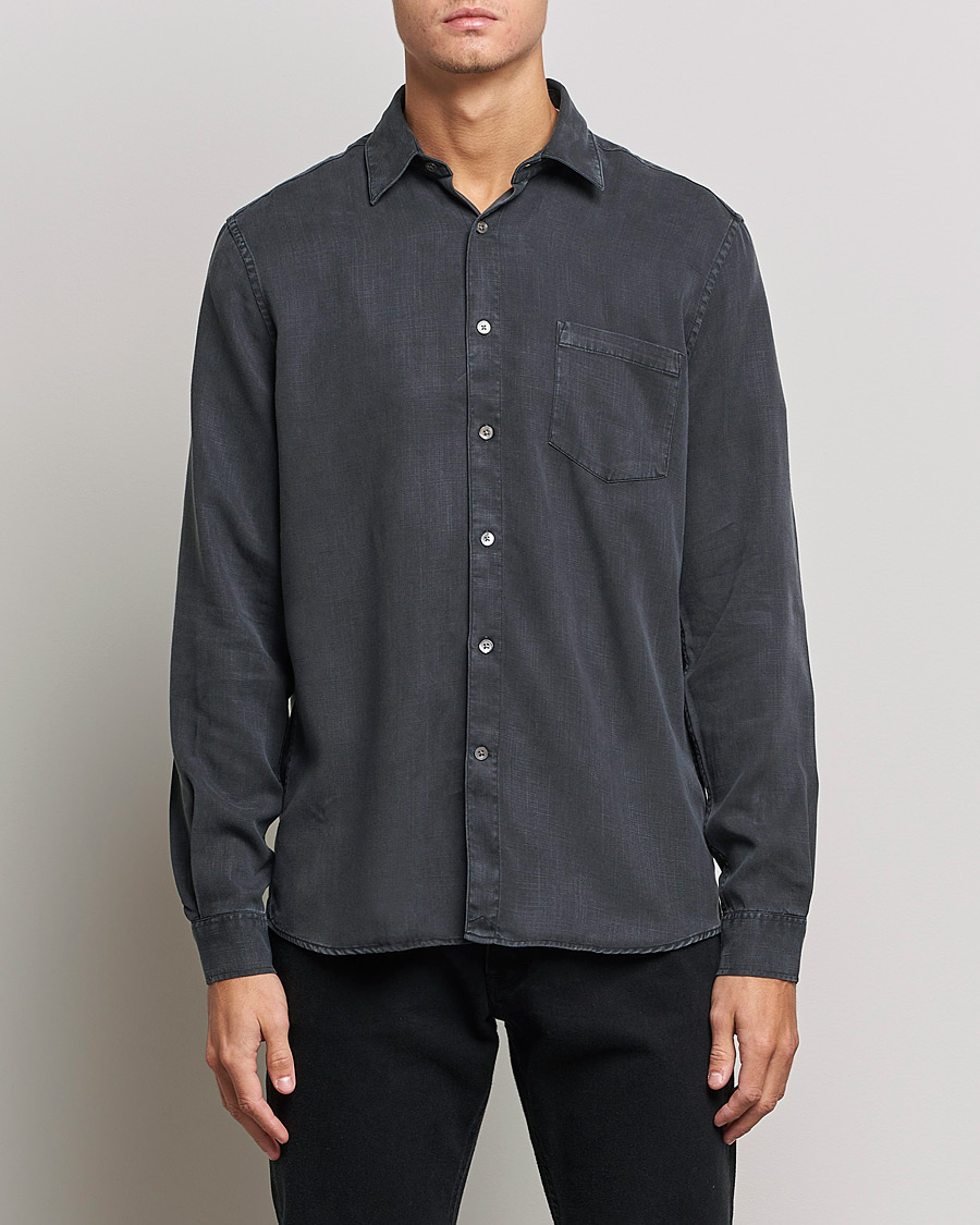 Mies |  | A Day\'s March | Daintree Tencel Shirt Off Black