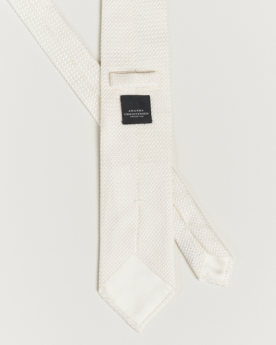 Mies |  | Amanda Christensen | Silk Grenadine 8 cm Tie White