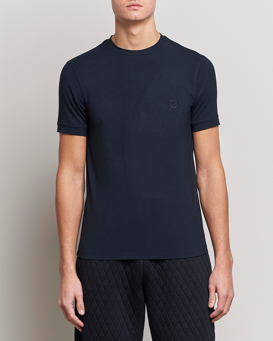 Mies | Vaatteet | Giorgio Armani | Embroidered Logo T-Shirt Navy