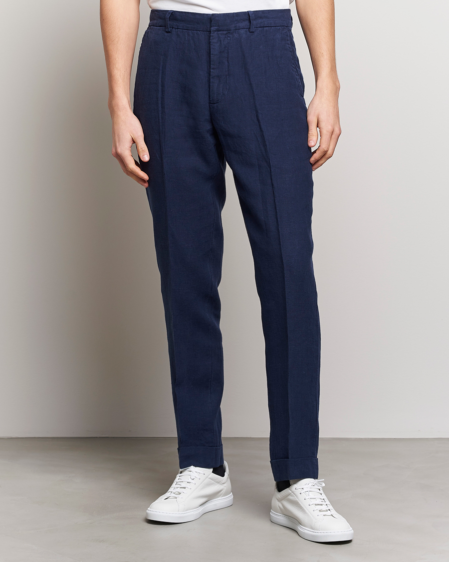 Mies | Only Polo | Polo Ralph Lauren | Linen Pleated Trousers Navy