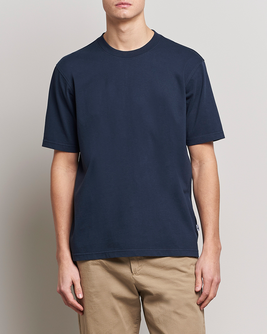 Mies | Vaatteet | NN07 | Adam Pima Crew Neck T-Shirt Navy Blue