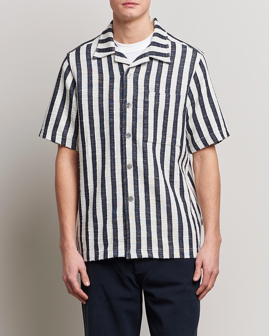 Mies | NN07 | NN07 | Julio Striped Short Sleeve Shirt Navy/White
