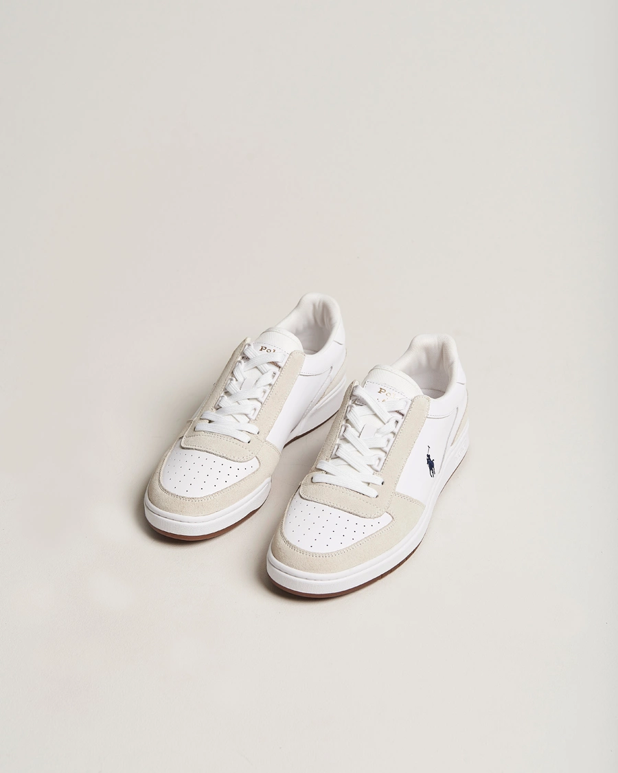 Mies | Valkoiset tennarit | Polo Ralph Lauren | CRT Leather/Suede Sneaker White/Beige