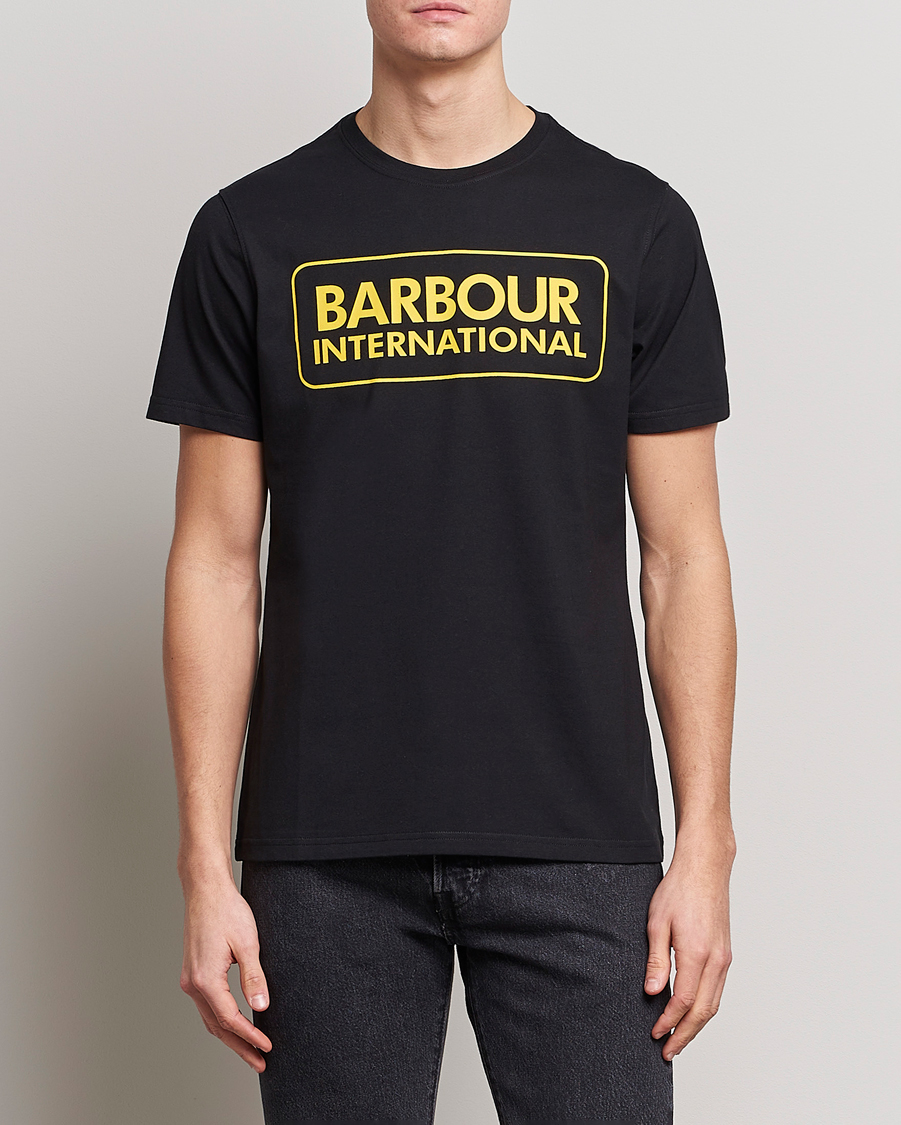 Mies | Vaatteet | Barbour International | Large Logo Crew Neck Tee Black