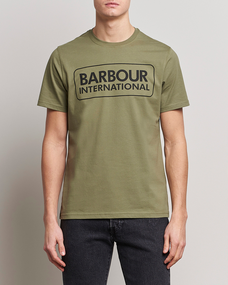 Mies | Barbour | Barbour International | Large Logo Crew Neck Tee Light Moss