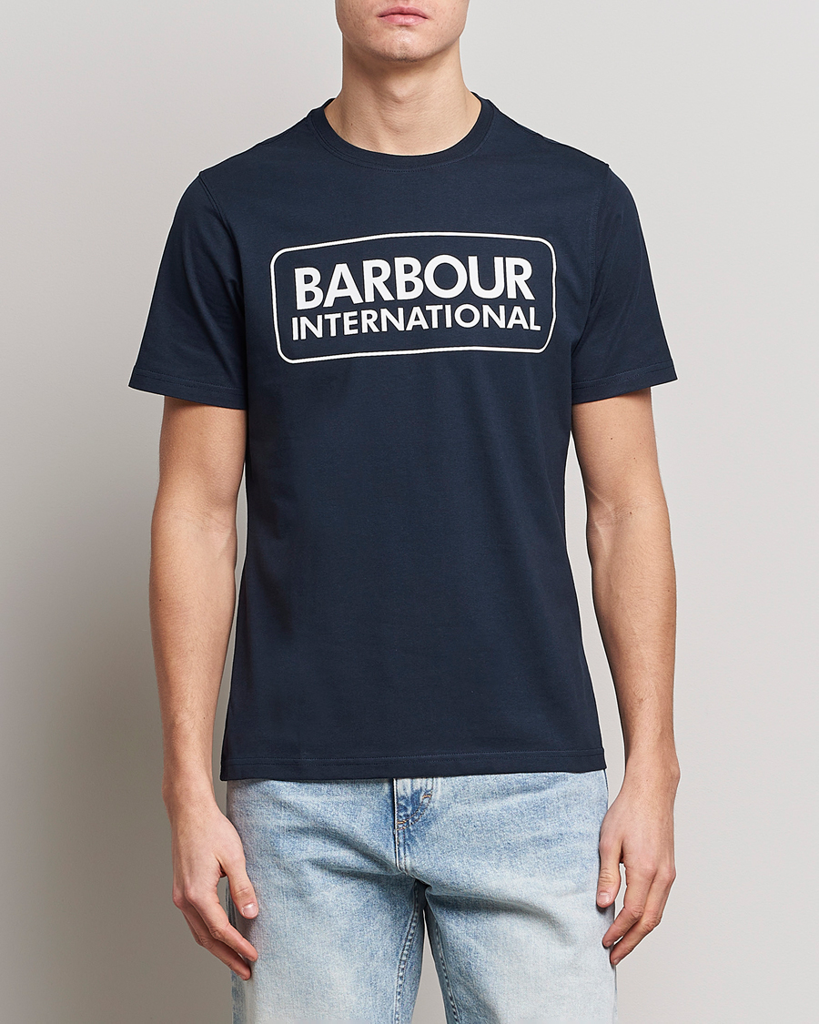 Mies | Vaatteet | Barbour International | Large Logo Crew Neck Tee Navy