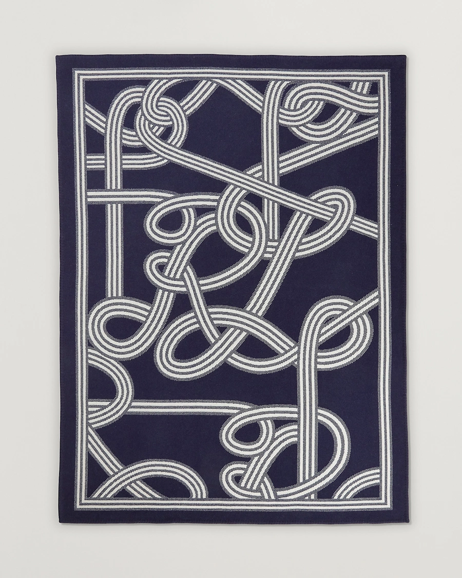 Mies |  | Ralph Lauren Home | Berken Wool/Cashmere Signature Logo Blanket Navy