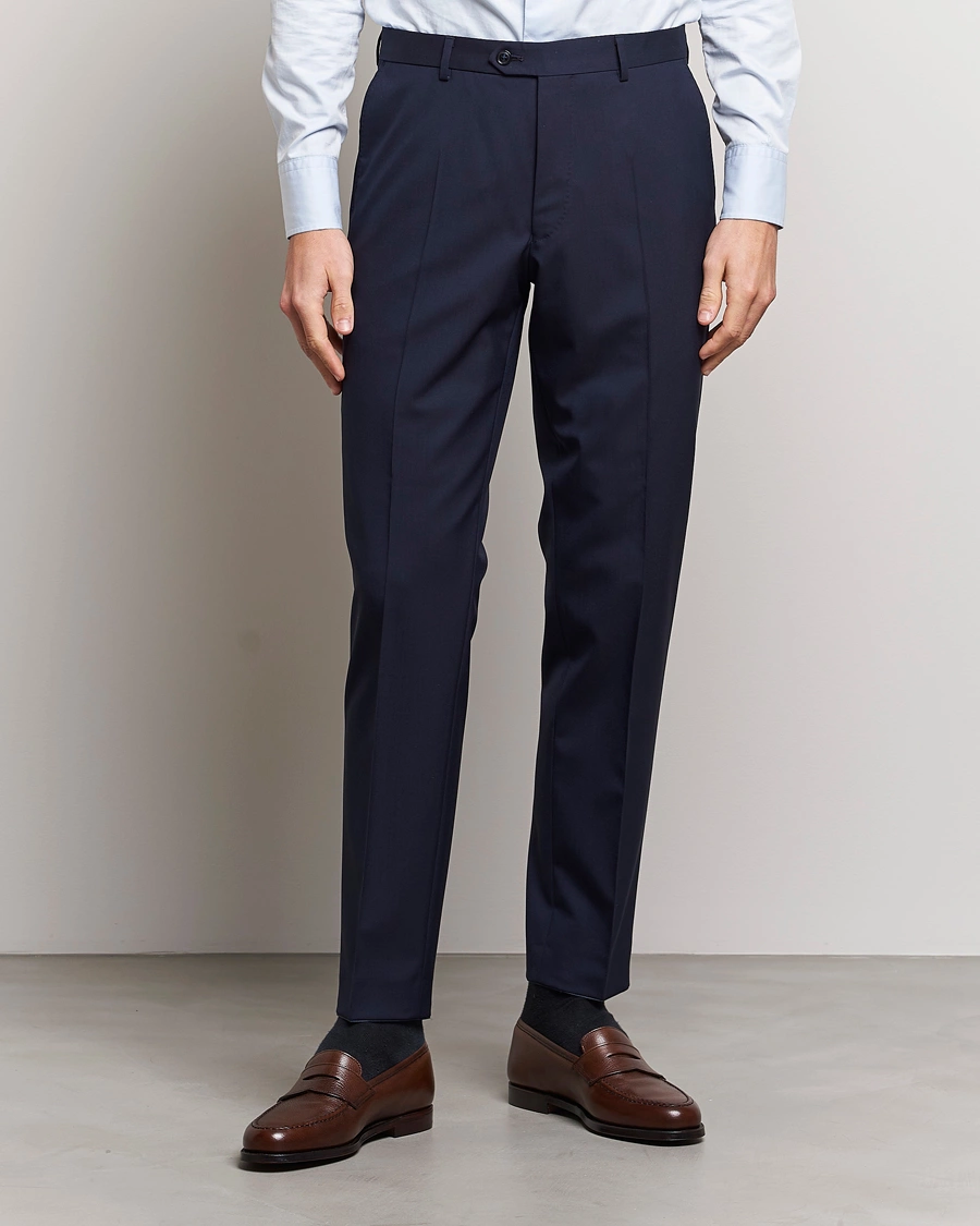 Mies | Vaatteet | Oscar Jacobson | Denz Wool Trousers Blue