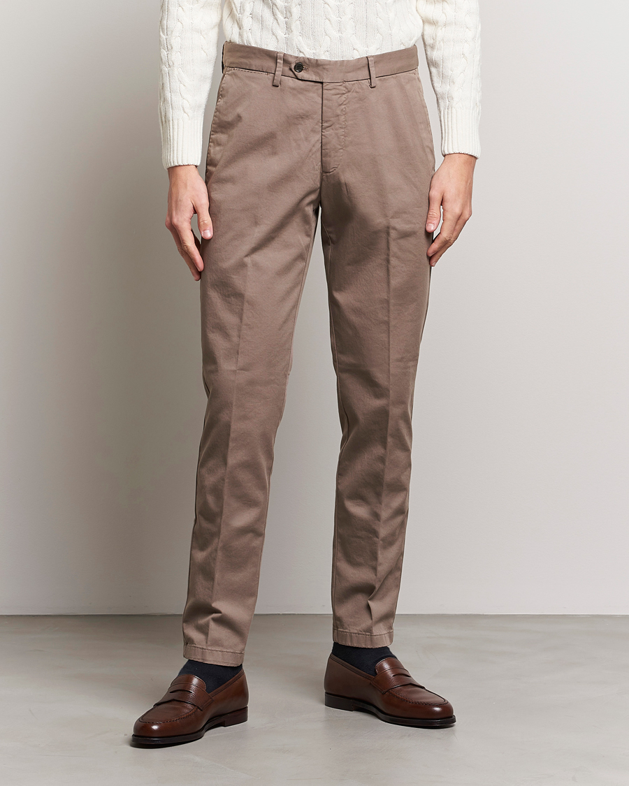 Mies | Vaatteet | Oscar Jacobson | Danwick Cotton Trousers Light Brown