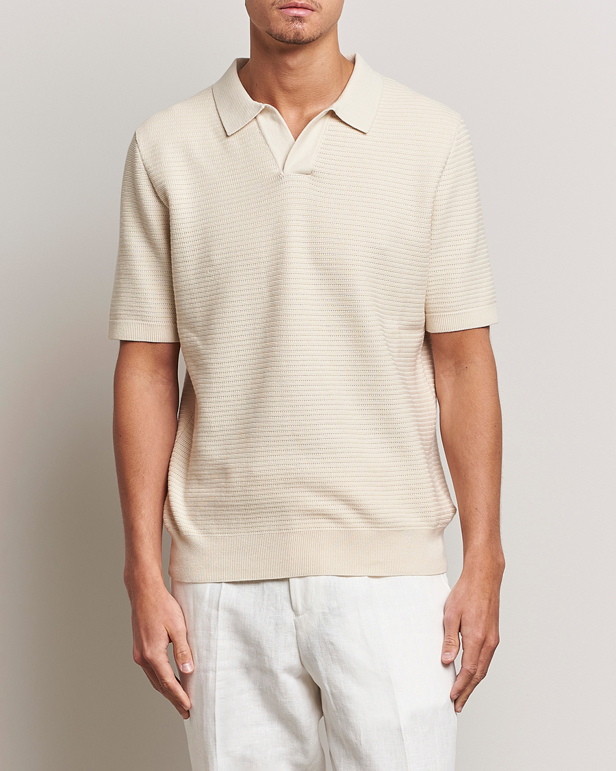 Mies | Vaatteet | Sunspel | Knitted Polo Shirt Ecru