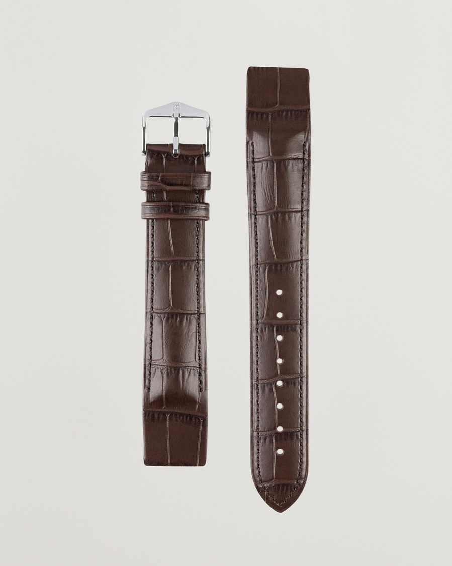 Mies | Kellonrannekkeet | HIRSCH | Duke Embossed Leather Watch Strap Brown