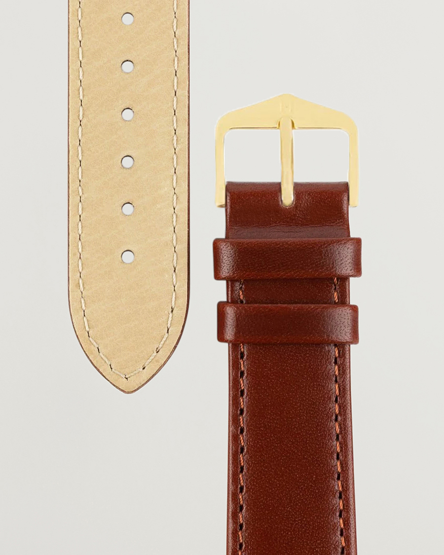 Mies | HIRSCH | HIRSCH | Osiris Calf Leather Watch Strap Mid Brown