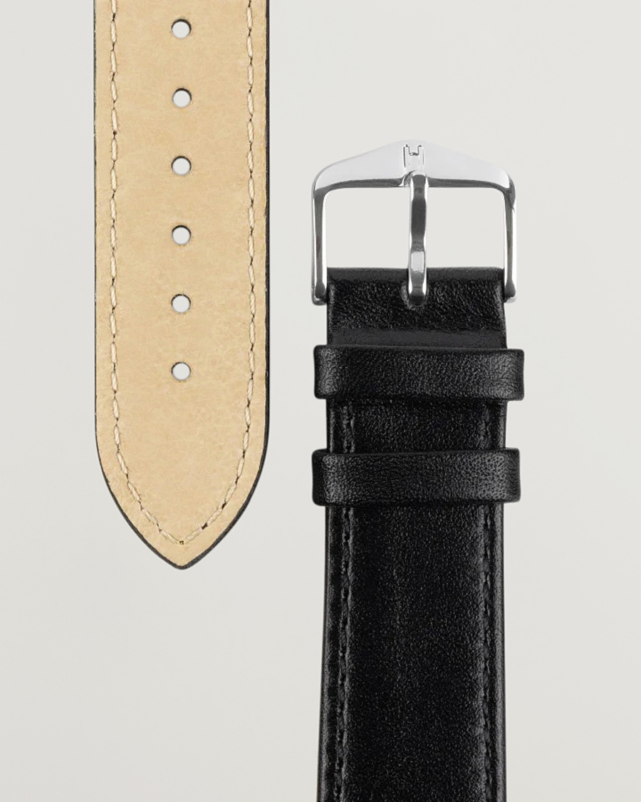 Mies | Kellonrannekkeet | HIRSCH | Osiris Calf Leather Watch Strap Black